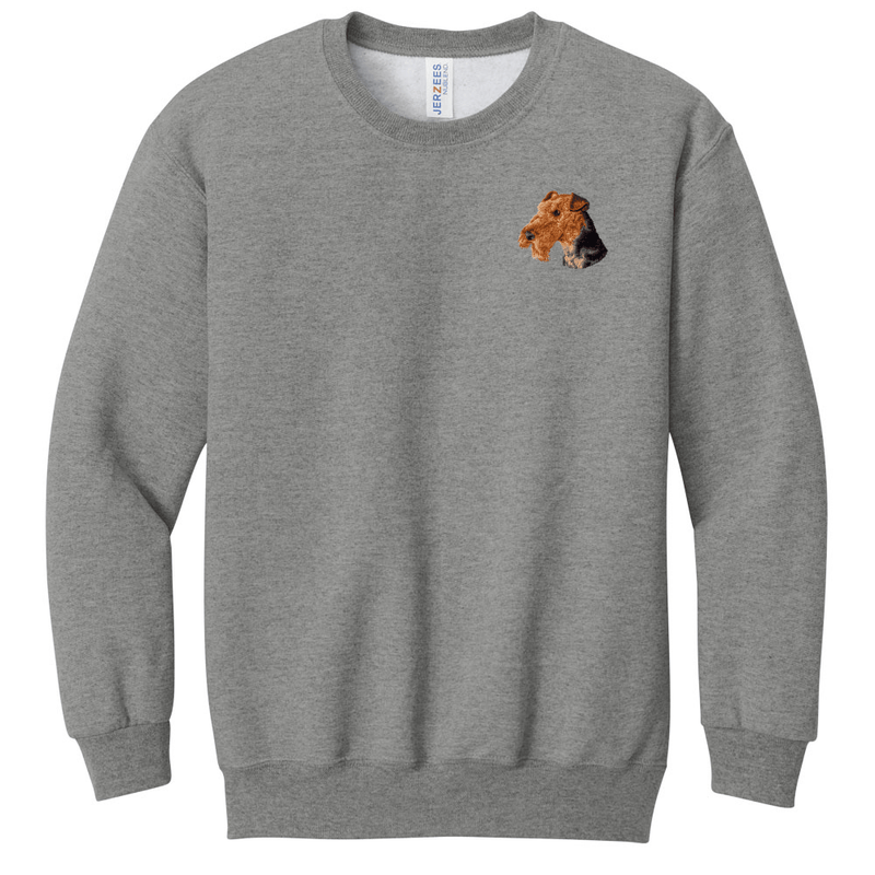 Airedale Terrier Embroidered Youth Crewneck Sweatshirt