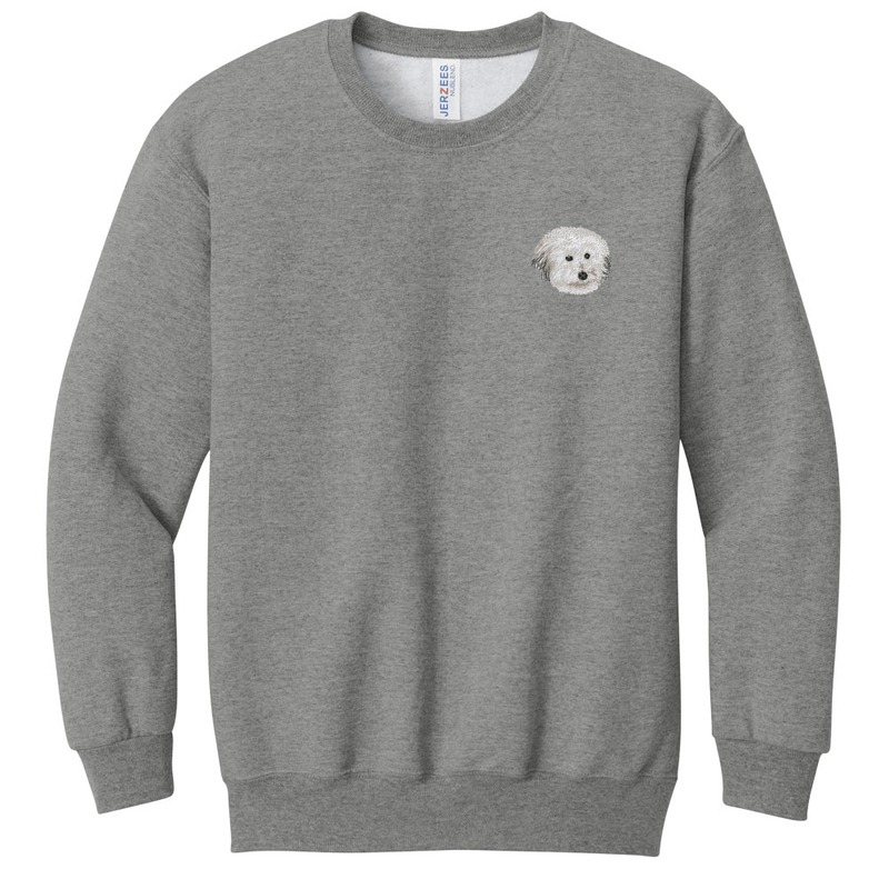 Coton de Tulear Embroidered Youth Crewneck Sweatshirt