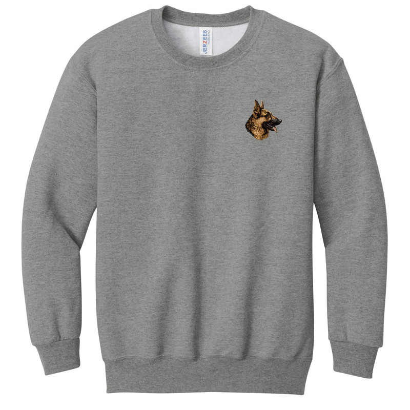 German Shepherd Dog Embroidered Youth Crewneck Sweatshirt