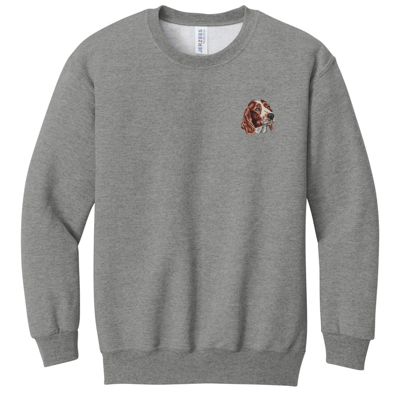 Welsh Springer Spaniel Embroidered Youth Crewneck Sweatshirt