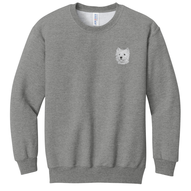 West Highland White Terrier Embroidered Youth Crewneck Sweatshirt
