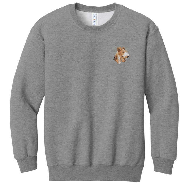 Wire Fox Terrier Embroidered Youth Crewneck Sweatshirt