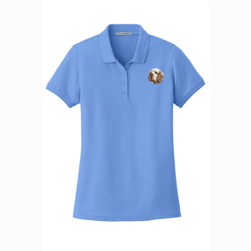 Clumber Spaniel Embroidered Women's Short Sleeve Polos