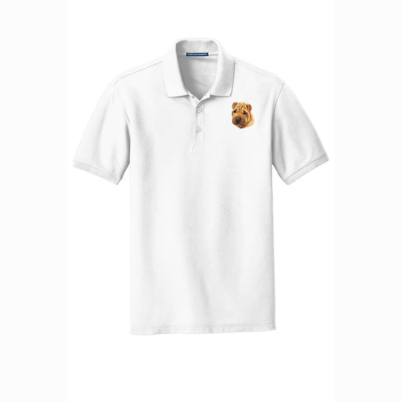 Chinese Shar-Pei Embroidered Men's Short Sleeve Polo
