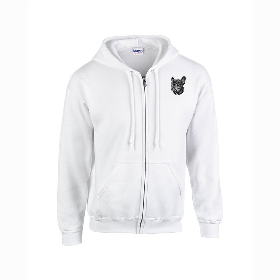 French Bulldog Embroidered Unisex Zipper Hoodie