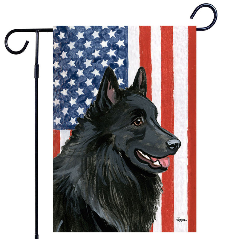 Belgian Sheepdog Americana Garden Flag