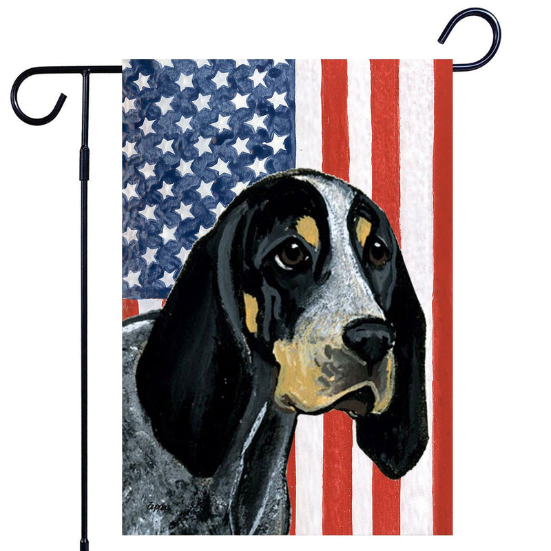 Bluetick Coonhound Americana Garden Flag
