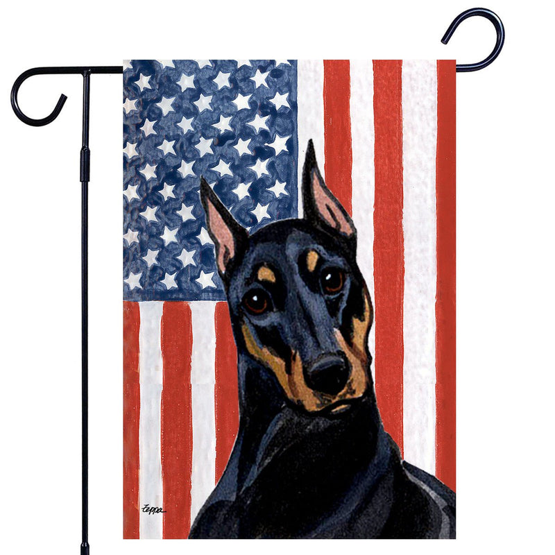 Doberman Pinscher Americana Garden Flag