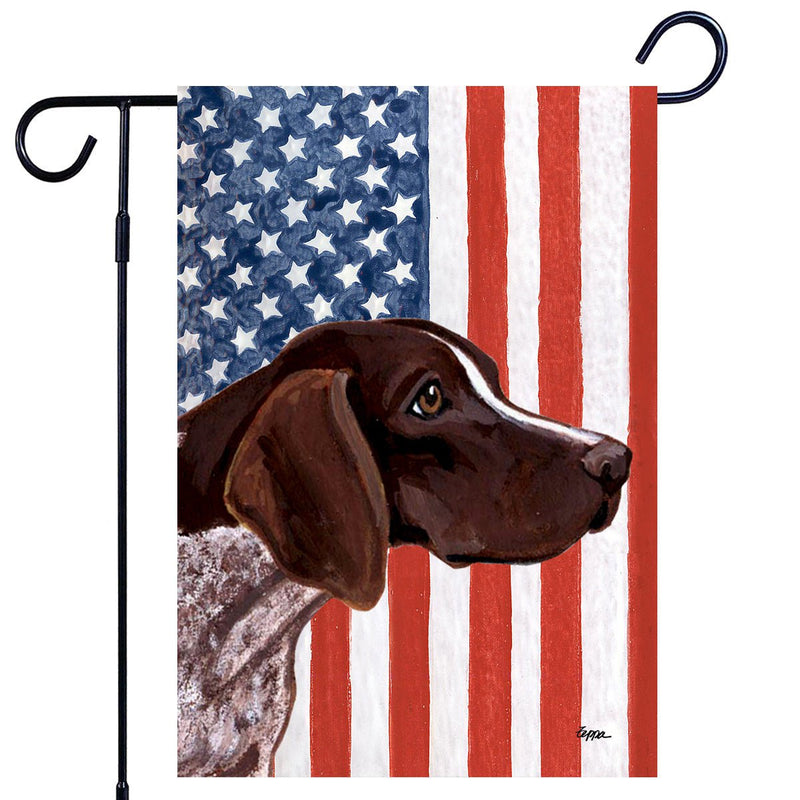 German Shorthaired Pointer Americana Garden Flag