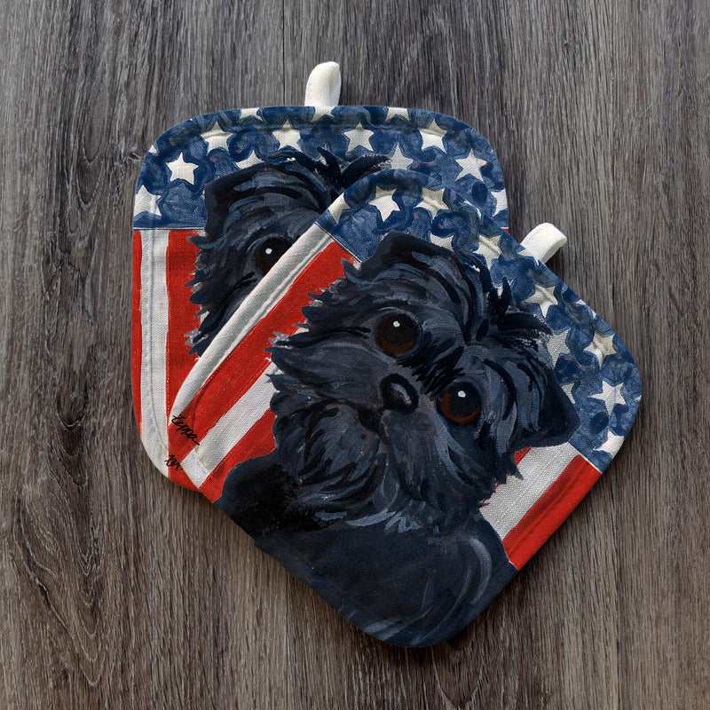 Affenpinscher Americana Pot Holder Set