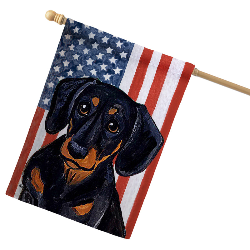 Dachshund Americana House Flag