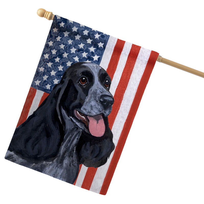 English Cocker Spaniel Americana House Flag