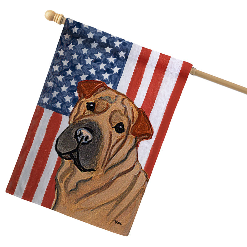 Chinese Shar-Pei Americana House Flag