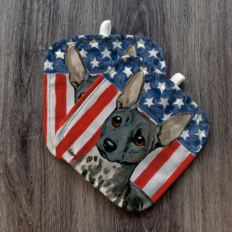American Hairless Terrier Americana Pot Holder Set