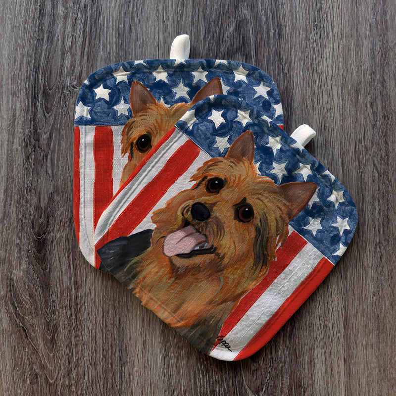 Australian Terrier Americana Pot Holder Set