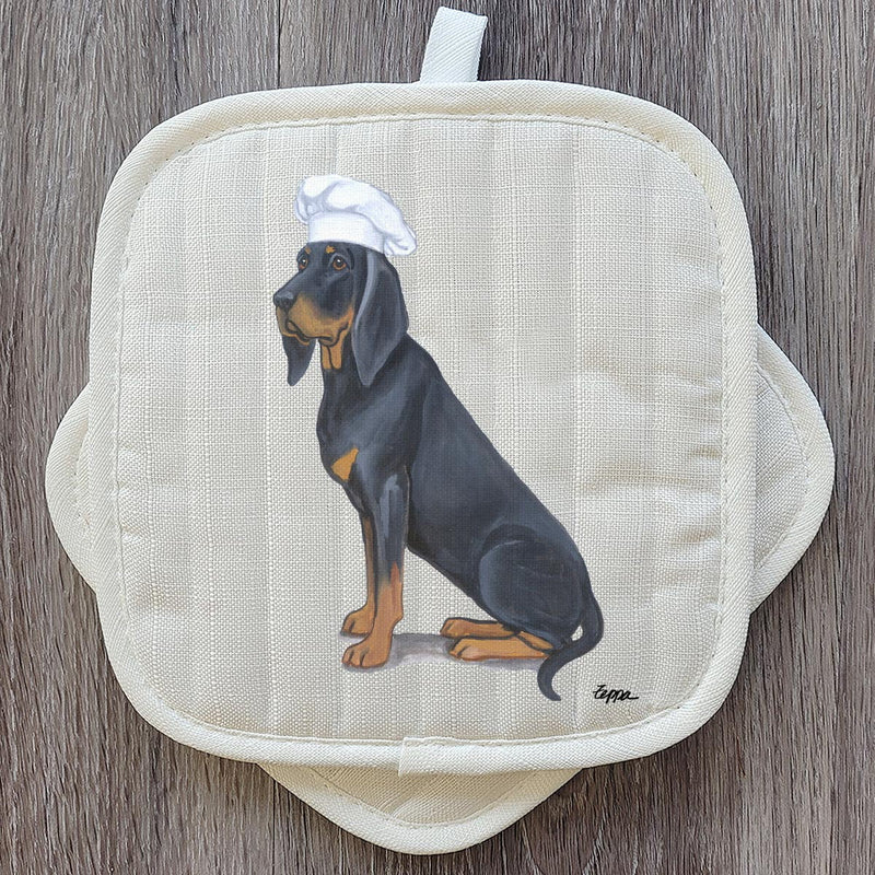 Black Tan Coonhound Pot Holder Set