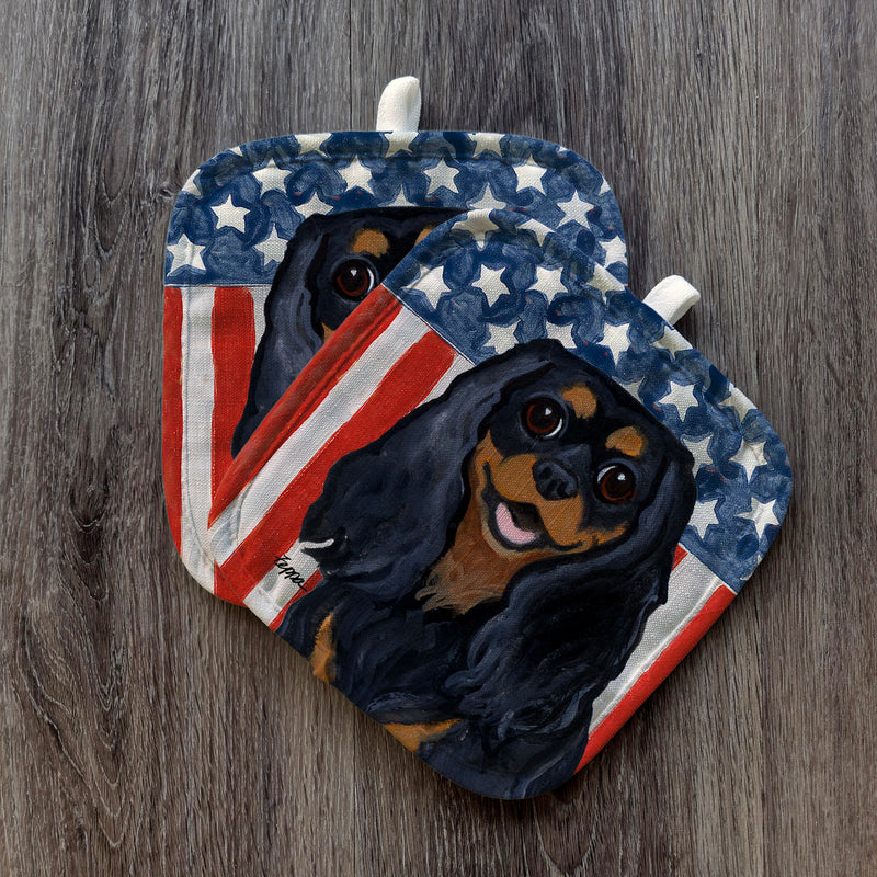 Cavalier King Charles Spaniel Americana Pot Holder Set