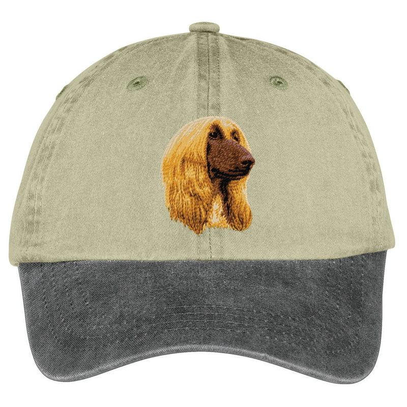 Afghan Hound Embroidered Two Tone Baseball Cap