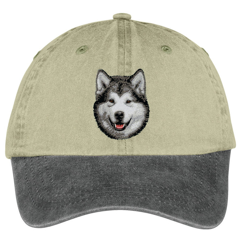 Alaskan Malamute Embroidered Two Tone Baseball Cap