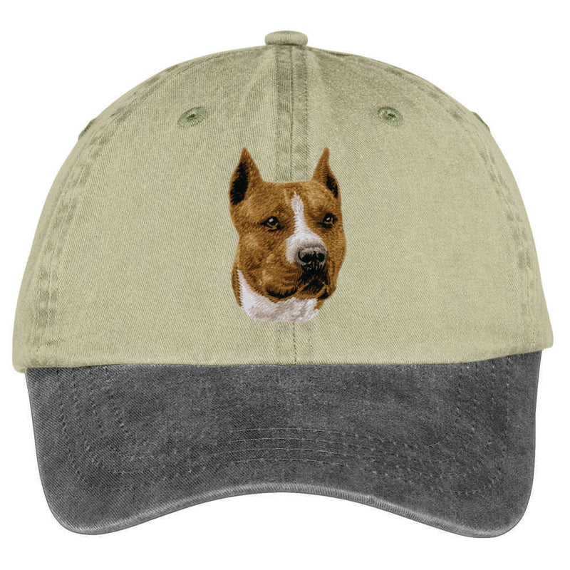 American Staffordshire Terrier Embroidered Two Tone Baseball Cap