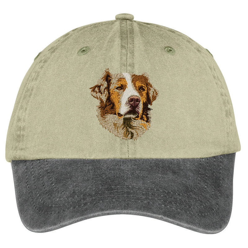 Australian Shepherd Embroidered Two Tone Baseball Cap