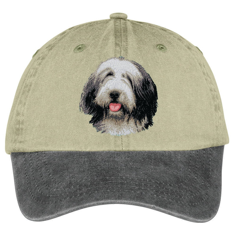 Bearded Collie Embroidered Two Tone Baseball Cap