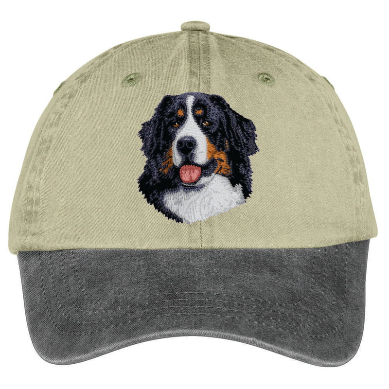 Bernese Mountain Dog Embroidered Two Tone Baseball Cap