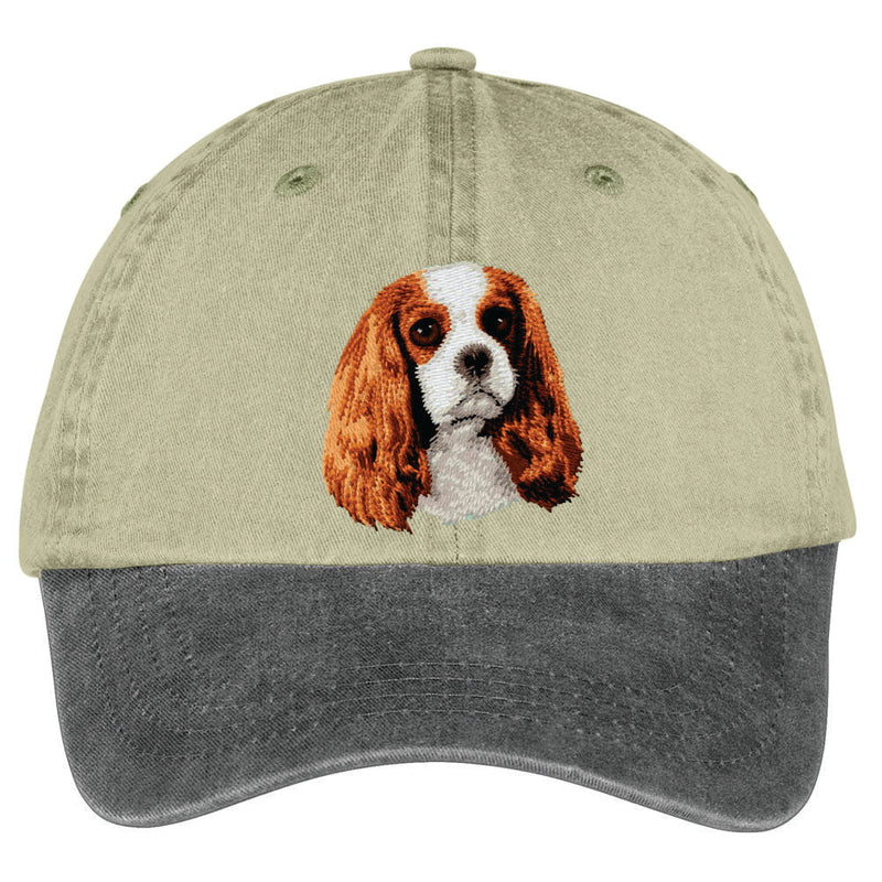 Cavalier King Charles Spaniel Embroidered Two Tone Baseball Cap