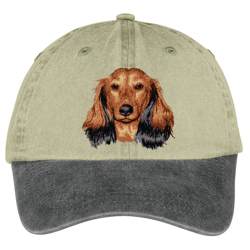 Dachshund Embroidered Two Tone Baseball Cap