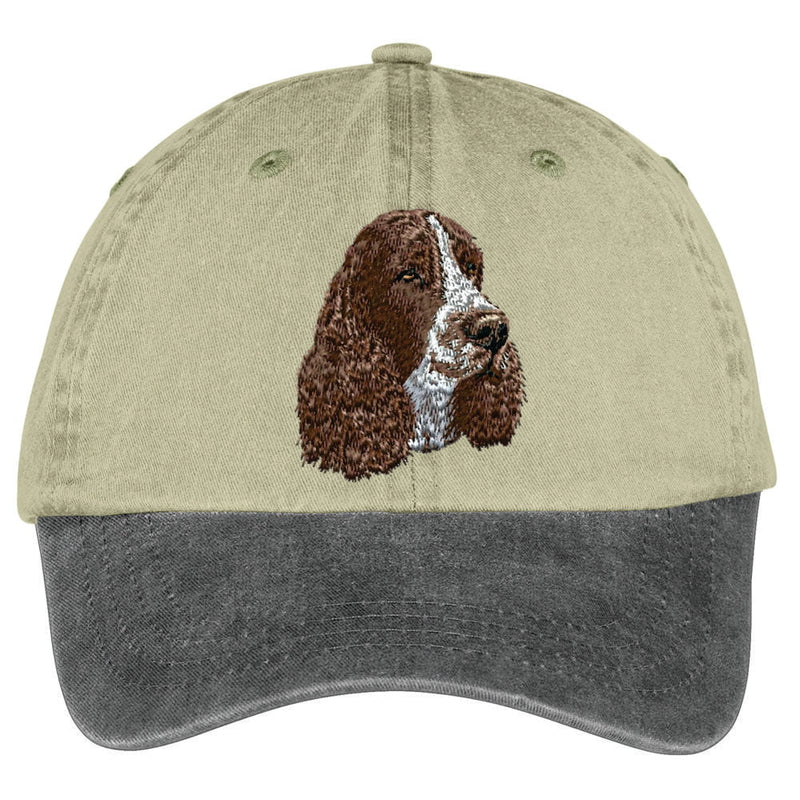 English Springer Spaniel Embroidered Two Tone Baseball Cap