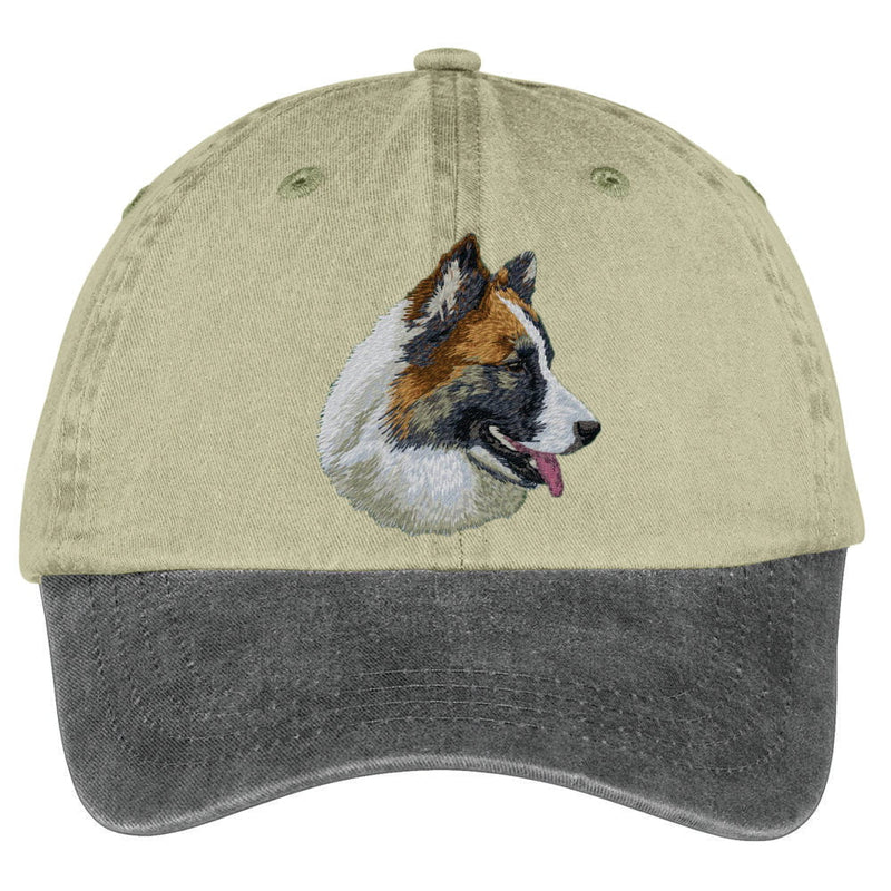 Icelandic Sheepdog Embroidered Two Tone Baseball Cap