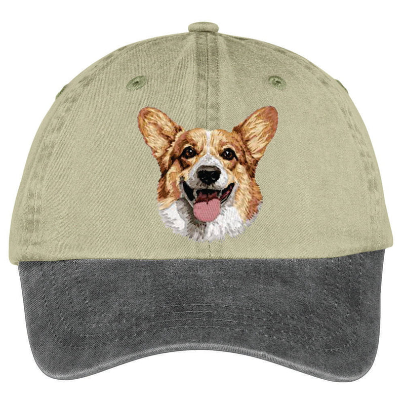 Pembroke Welsh Corgi Embroidered Two Tone Baseball Cap