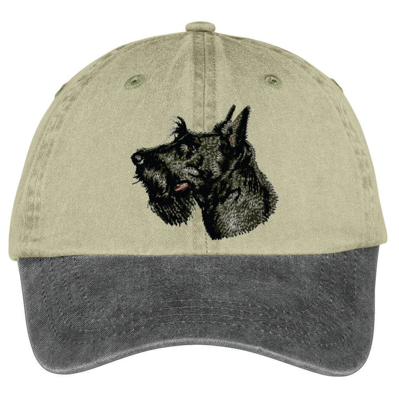 Scottish Terrier Embroidered Two Tone Baseball Cap