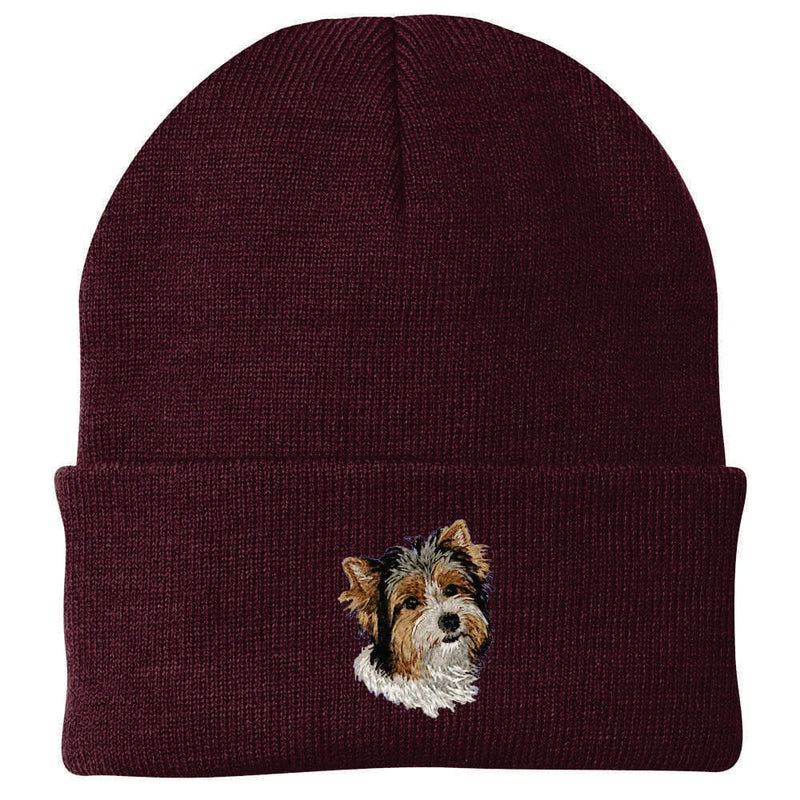 Biewer Terrier Embroidered Beanie
