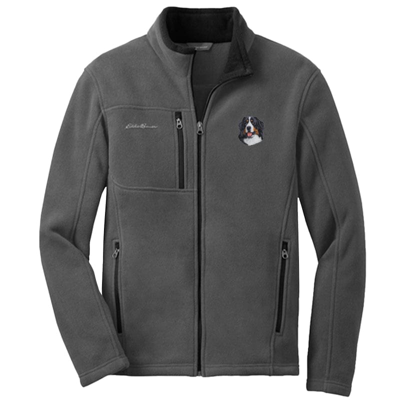 Bernese Mountain Dog Embroidered Men's Fleece Jacket
