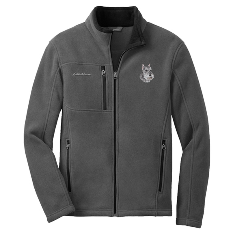 Schnauzer Embroidered Men's Fleece Jacket