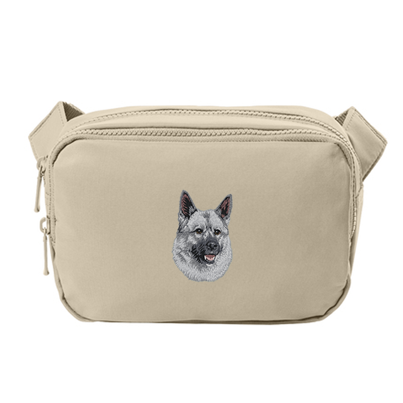 Norwegian Elkhound Embroidered Crossbody Bag