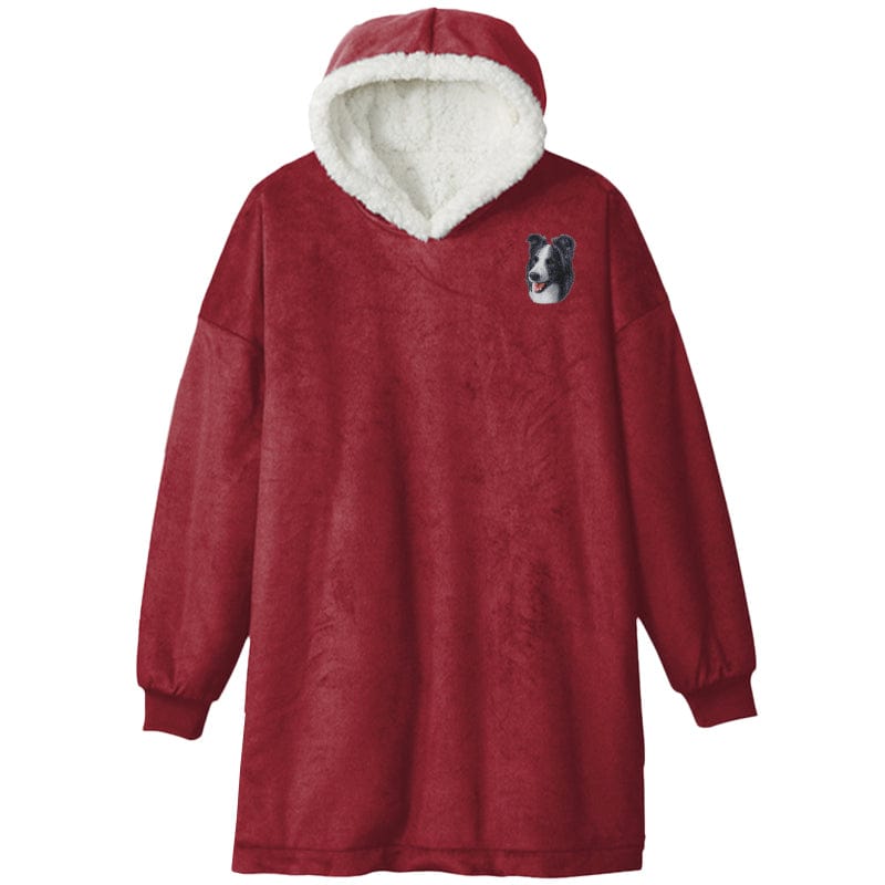 Border Collie Embroidered Wearable Blanket