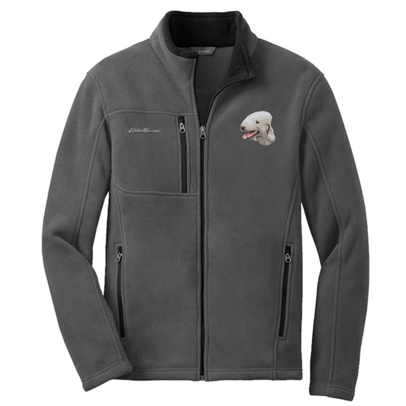 Bedlington Terrier Embroidered Men's Fleece Jacket