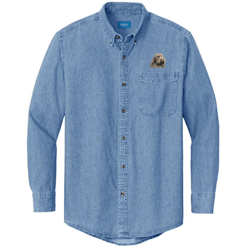 Spinone Italiano Embroidered Men's Denim Shirt
