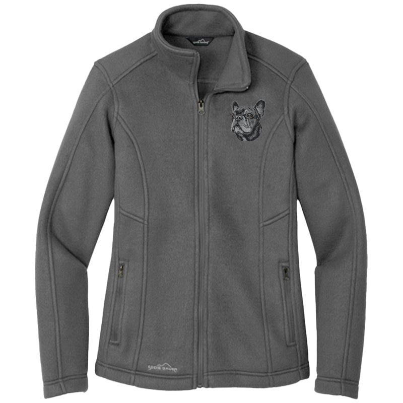 French Bulldog Embroidered Women's Fleece Jacket