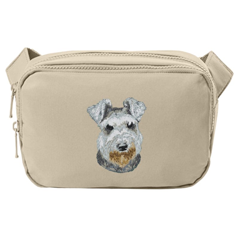 Miniature Schnauzer Embroidered Crossbody Bag