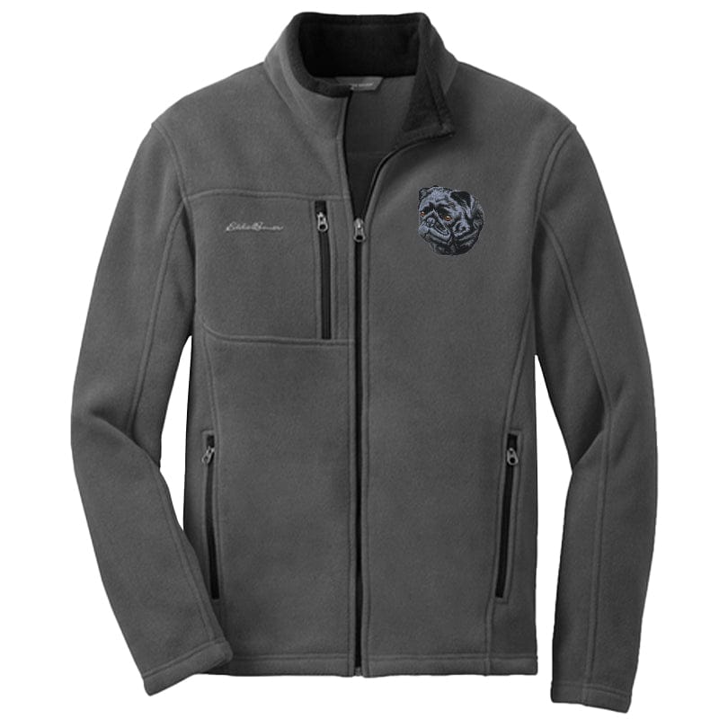 Pug Embroidered Men's Fleece Jacket