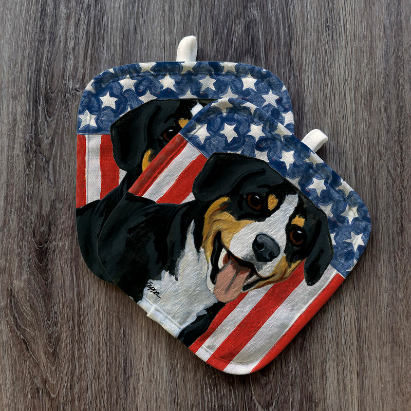 Entlebucher Mountain Americana Pot Holder Set