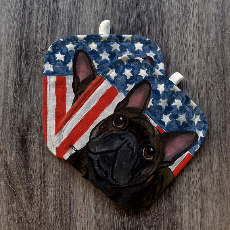 French Bulldog Americana Pot Holder Set