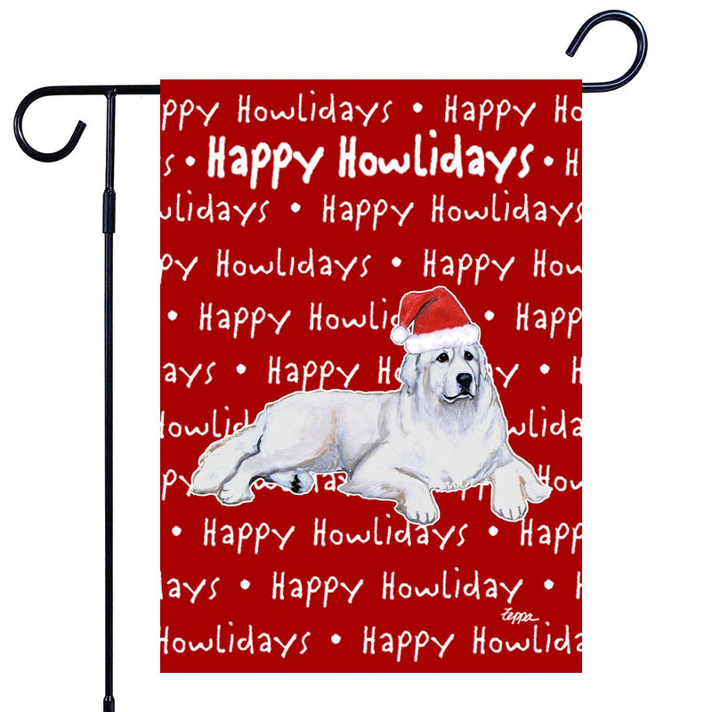 Great Pyrenees Happy Howliday's Garden Flag