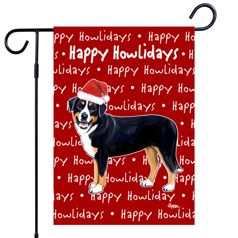 Greater Swiss Mountain Dog Happy Howliday's Garden Flag