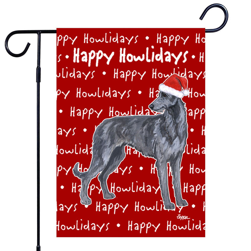 Scottish Deerhound Happy Howliday's Garden Flag
