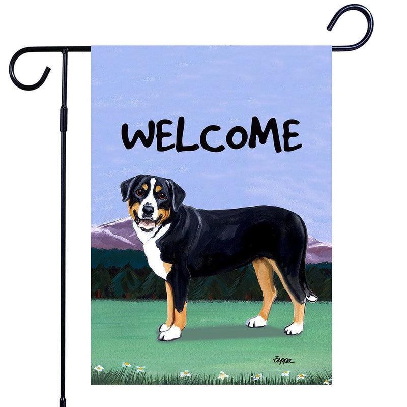 Entlebucher Mountain Dog Scenic Garden Flag