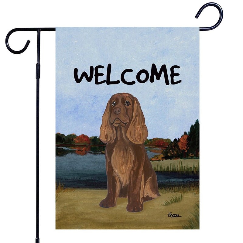 Sussex Spaniel Garden Flag